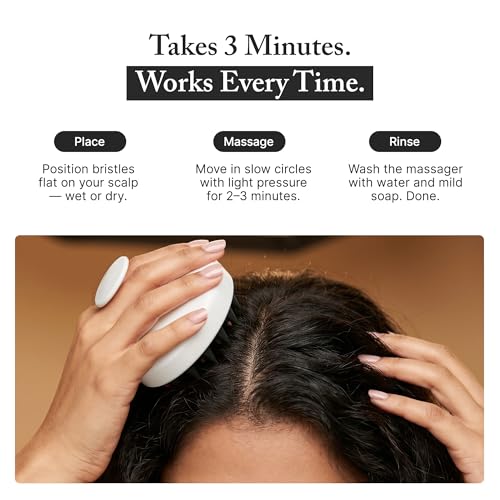 Image of Nimzo Silicone Scalp Massager Shampoo Brush | Hair Massager for Hair Growth, Dandruff Removal, Blood Circulation | Exfoliate (Black & White)