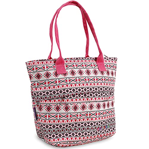 Image of J World Lola Lunch Tote Bag. Cute Insulated Lunch-Box for Women & Teen Girls, Skandi Pink