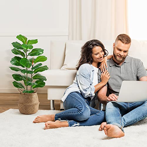 GAOMON 39inch Artificial Fiddle Leaf Fig Tree, Faux Ficus Lyrata, Potted Ficus Lyrata Faux Tree Fake Plant for Home Office Decoration