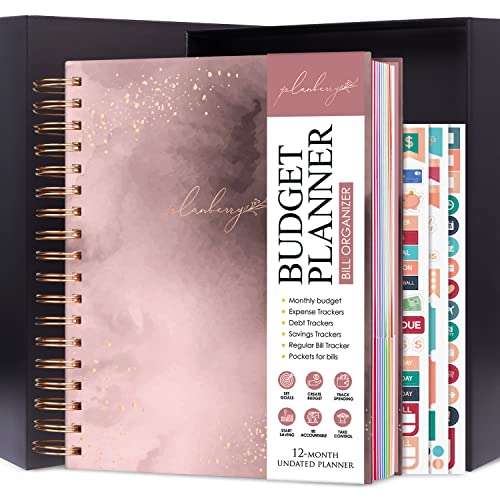 PLANBERRY Large Budget Planner & Monthly Bill Organizer with Pockets