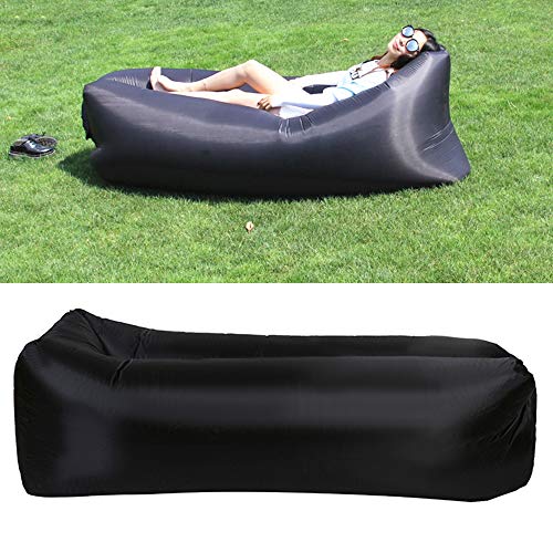 Divano ad aria portatile per esterni divano letto pigro letto pieghevole per interni letto gonfiabile spiaggia sacco a pelo vendita diretta fabbrica nero