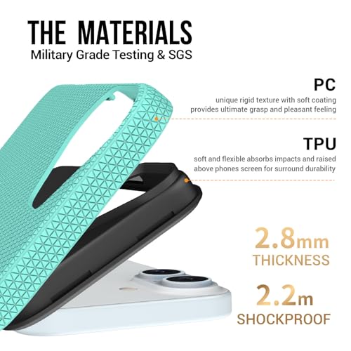 Image of NOXO Ultra-Hybrid Triangle Back Case Cover for iPhone 17, | Shockproof Design | Camera Protection | Soft TPU & Rugged PC | Bumper Case Cover for iPhone 17, (Mint Grean)