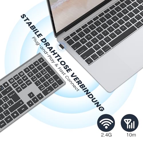 cimetech Tastatur Kabellos 2,4G Aufladbare Full Size Ultraslim Keyboard – Ansicht 6