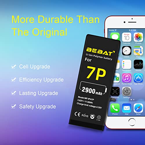 Bebat Replacement For Iphone 7 Plus Battery,Real 2900Mah High Capacity Li-Ion Polymer Replacement Battery For Iphone 7 Plus A1661 A1784 A1785 With Complete Professional Repair Tool #TOP6