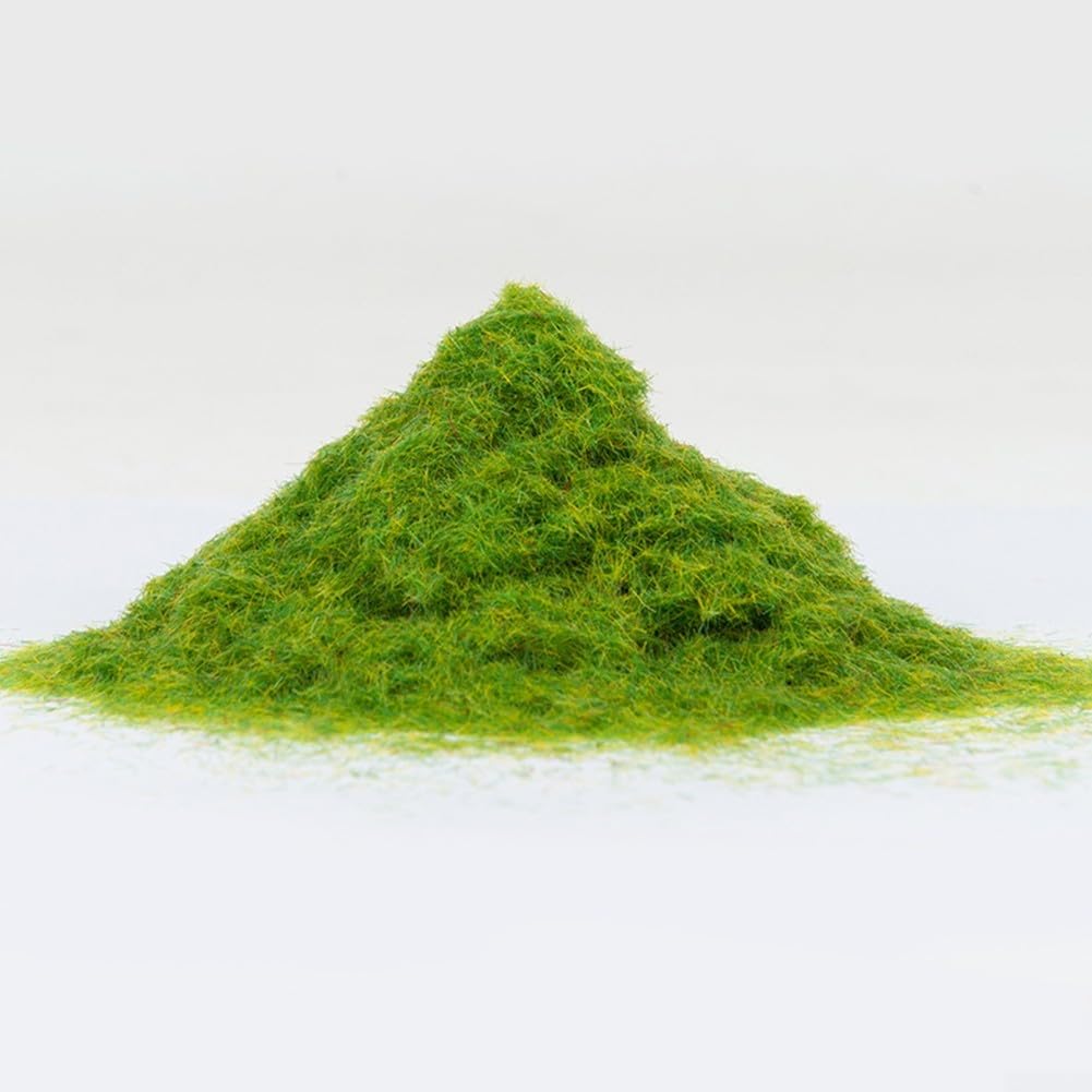 500 g de poudre d'herbe en nylon pour diorama et ferroviaire, herbe statique de 3 mm pour textures naturelles (500 g)