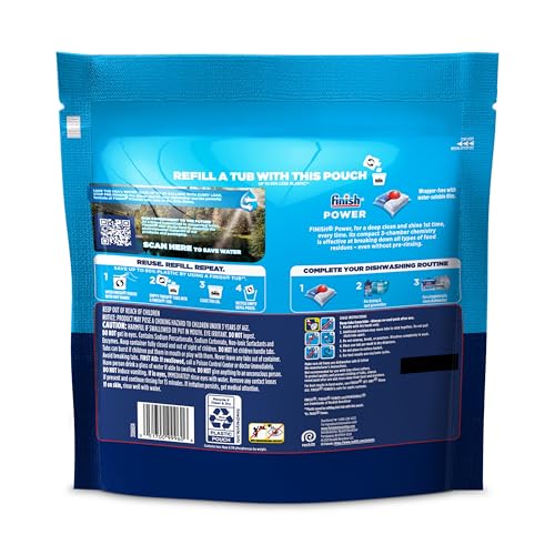 Finish Power Dishwasher Pod, No Pre-Rinse Dishwasher Detergent, Dishwasher Tabs For Deep Clean & Shine with Degreasing Power, 94 Count image 8