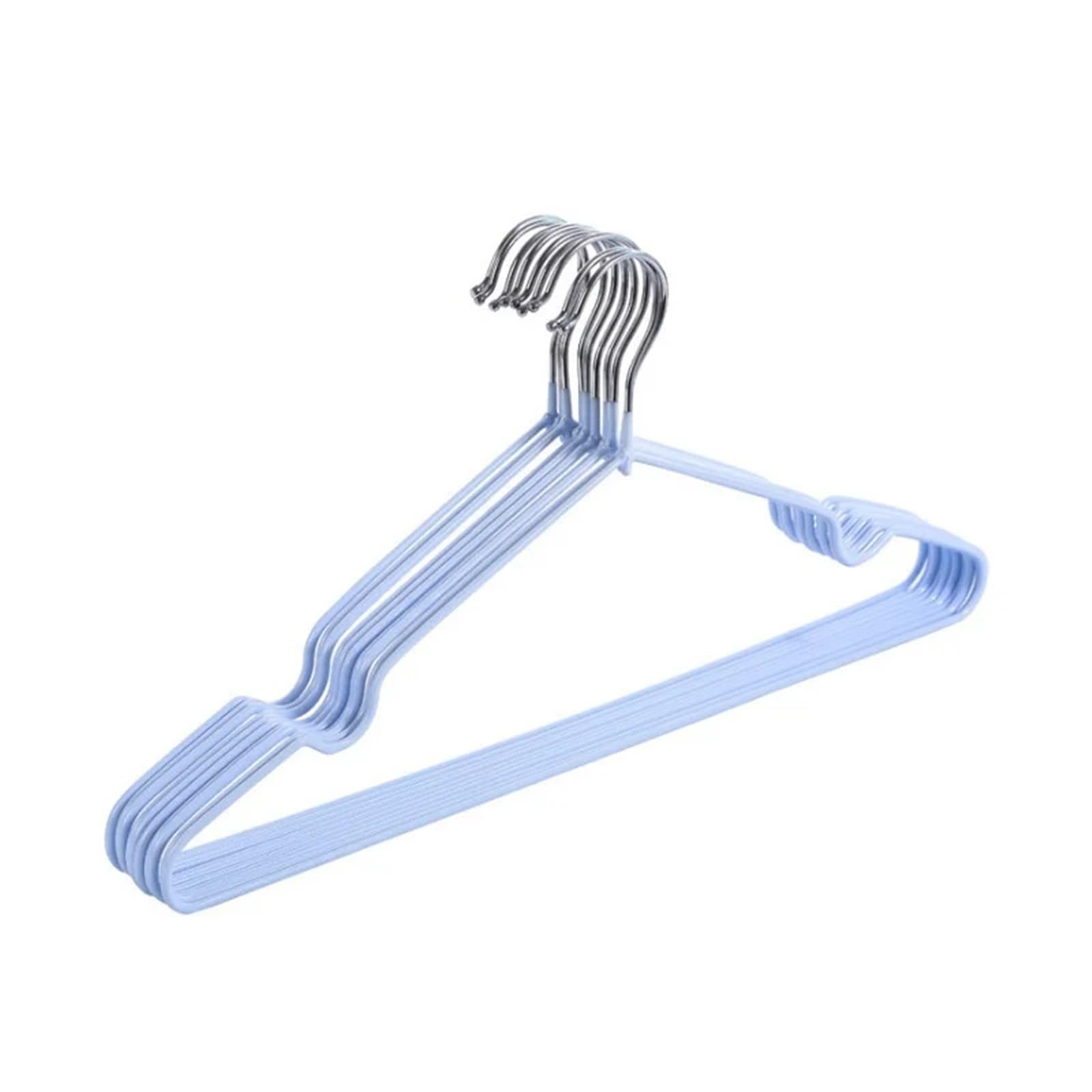 Hangers 10pc Iron Clothes Hanger Bold Household Seamless Simple Support Adult Metal With Groove Dipped Plastic Non-Slip(Blue)