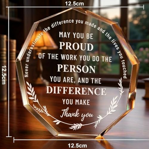Image of DIGI ARTS Thank You Appreciation Gift for Employees & Colleagues - 12.5 cm Inspirational Acrylic Plaque inchMay You Be Proud of The Work You Do inch Desk Decor, Teacher, Boss, Coworker Gift