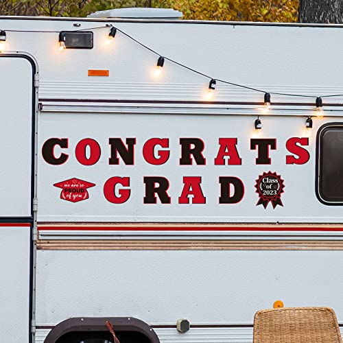 Trgowaul Graduation Car Decorations Car Magnets In Red Black, College/High School Class Of 2023 Graduation Magnets Decoratios For Car Parade, Outdoor Magnetic Congrats Grad Refrigerator Decor Signs #TOP5