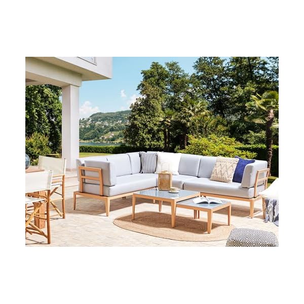 Lounge-Set Rima III Aluminium 6-Sitzer Grau/Hellbraun