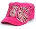 Paisley Rhinestone Embroidered Womens Fashion Cadet Military Hat Cap