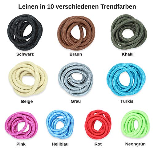 Coperani | Moxonleine Charly | Hirschhorn Zugstopp | 6 mm, 100 cm | Oliv | Hundeleine | Tauleine | Retrieverleine