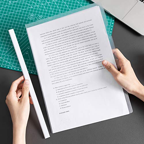 Deli 10 Pack Sliding Bar Clear Report Covers, Transparent Resume Presentation File Folders Organizer Binder For A4 Size Paper, White #TOP1
