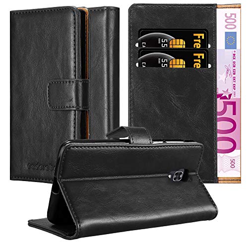 Cadorabo Hülle kompatibel mit LG X Screen aus Premium Kunst Leder Flip Klappbare Stoßfeste Magnetische [Standfunktion] [Kartenfächern] Cover Hülle für LG X Screen Tasche in Schwarz