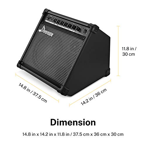Donner DED-80 Electronic Drum Set with 4 Quiet Mesh Pads, 180+ Sounds, Throne, Headphones, Sticks, and Melodics Lessons and Donner Electric Drum AMP 35-Watt with Aux in and Wireless Audio Connection - image 8