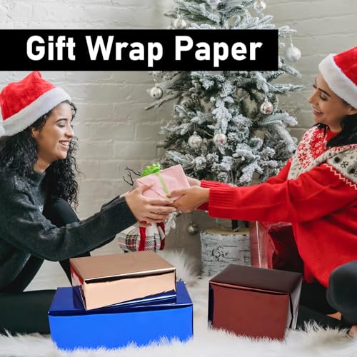 NESCCI Royal Blue Metallic Wrapping Paper, Solid Color Paper,Gift Wrapping Paper,Perfect for Wedding,Valentine's Day,Birthday, Christmas,Baby Shower,DIY Bouquet (17 Inches X 32.8 Feet)