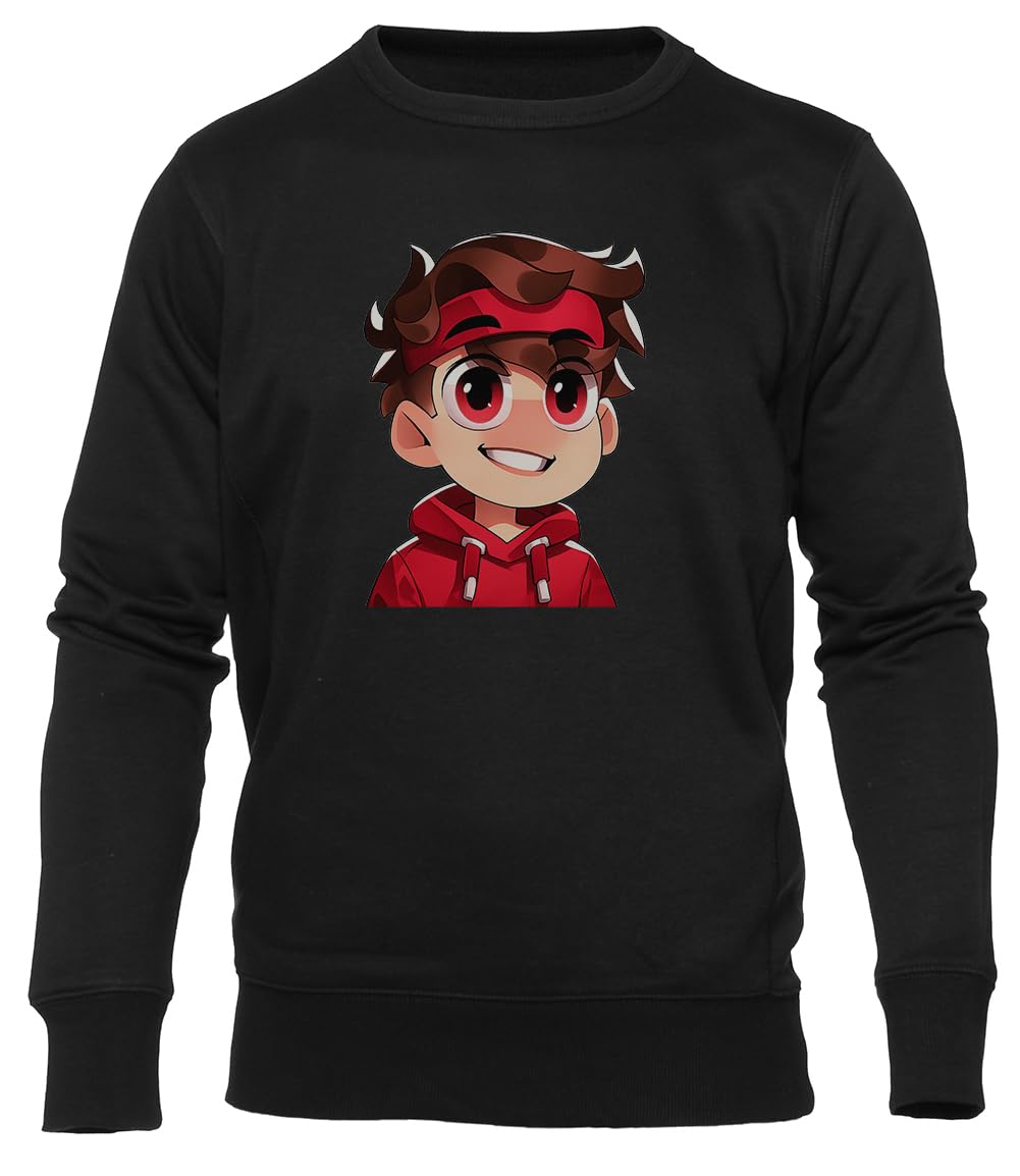 Talcato Felpa Unisex Nera con Collo Giro Unisex Black Sweatshirt Crewneck