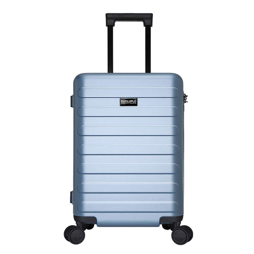 Valigie Bagaglio Rigido per Uomo, Spinner Flessibile a 360 Gradi, Motivo a Strisce, Viaggio d'Affari per Il Tempo Libero, Bianco, Blu, Nero, Grigio