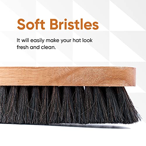 Hat Brush Horsehair Bristles, Solid Wood Durable Felt Hat Brush, Cowboy Hat Cleaning Brush Baseball Cap - Dust And Lint Remover, Cleans All Hats. By Superio #TOP5