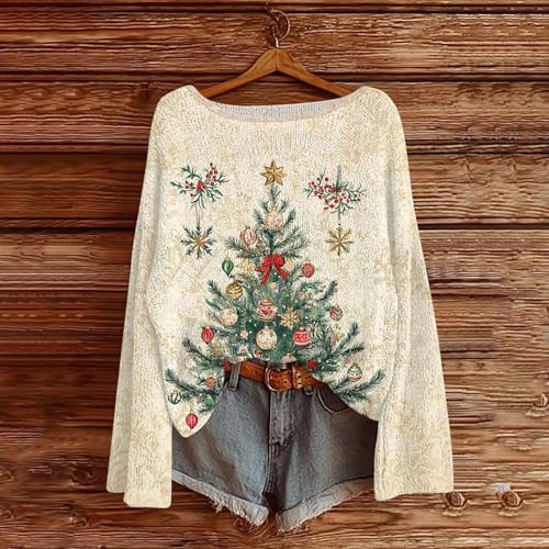 Ugly Christmas Sweaters for Women 2025 Crew Neck Winter Holiday Cute Pullovers2