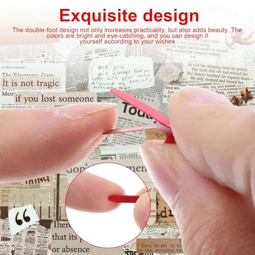 txuzong 400 Stück Set Rundkopfklammern mit Aufbewahrungsbox - Bunte Musterbeutelklammer für Scrapbooking & Basteln - Farbige Klammern mit Runden Enden für Papier, Karten, Fotos & DIY-Projekte