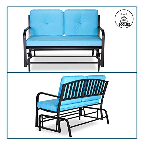image for AECOJOY Outdoor Patio Glider Bench Swing Chair Swinging Loveseat Glide