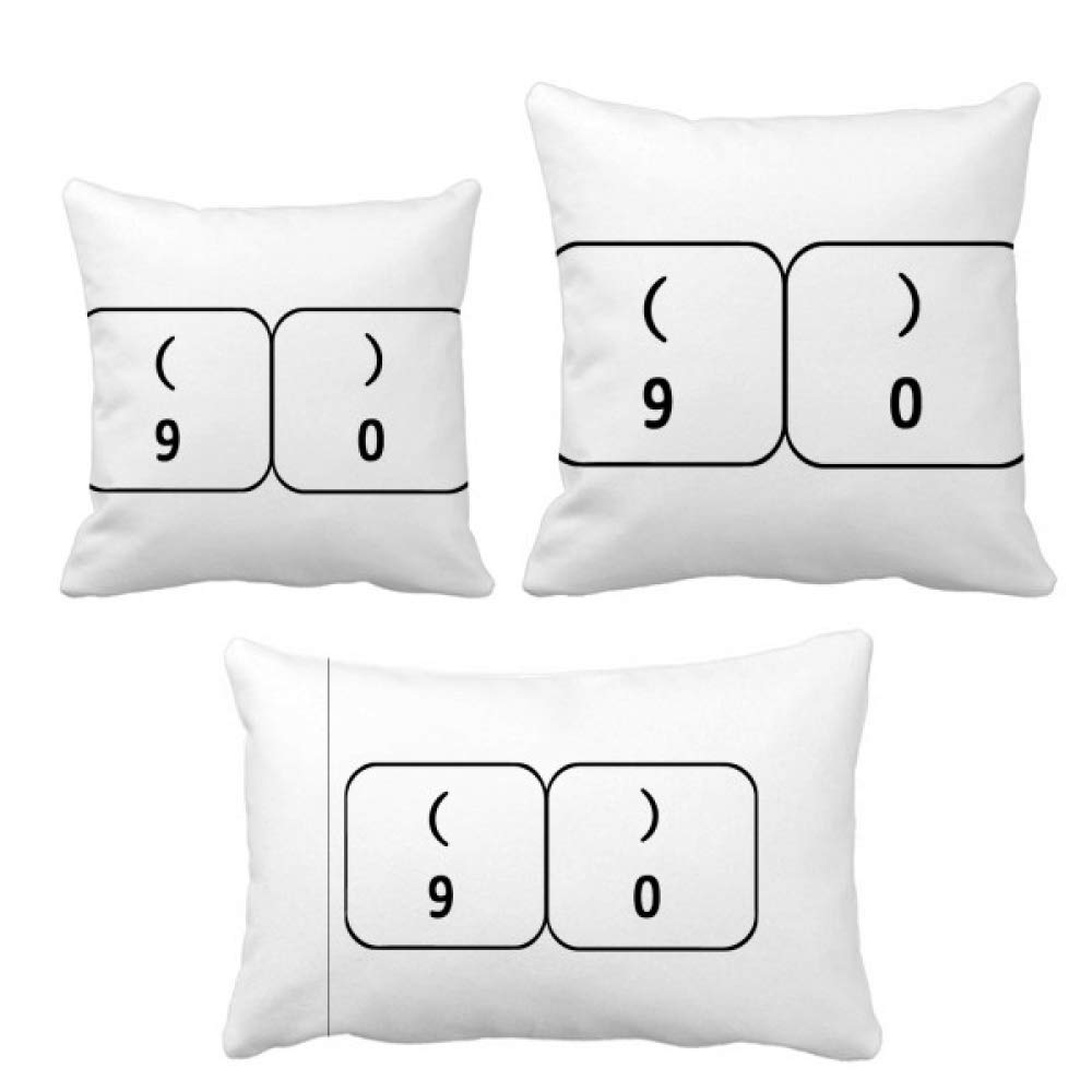 Coussin clavier symbole 9 0 jeté de coussin décoration maison lit