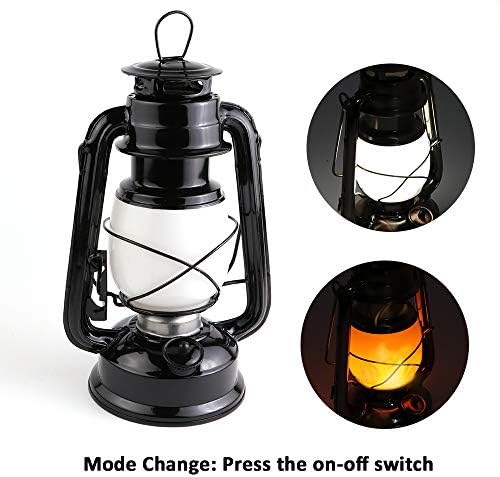 LED Flickering Flame Copper Vintage Lantern with Efficient Fire Lighting Bulb for Christmas Halloween Holiday Party