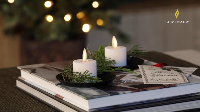 Image of Luminara Moving Flame LED Flameless Tealight (1.4 inch x 2 inch) Remote Ready Battery Operated Plastic LED Flameless Tea Light - Smooth Matte - Pearl Ivory (2-Pack White)