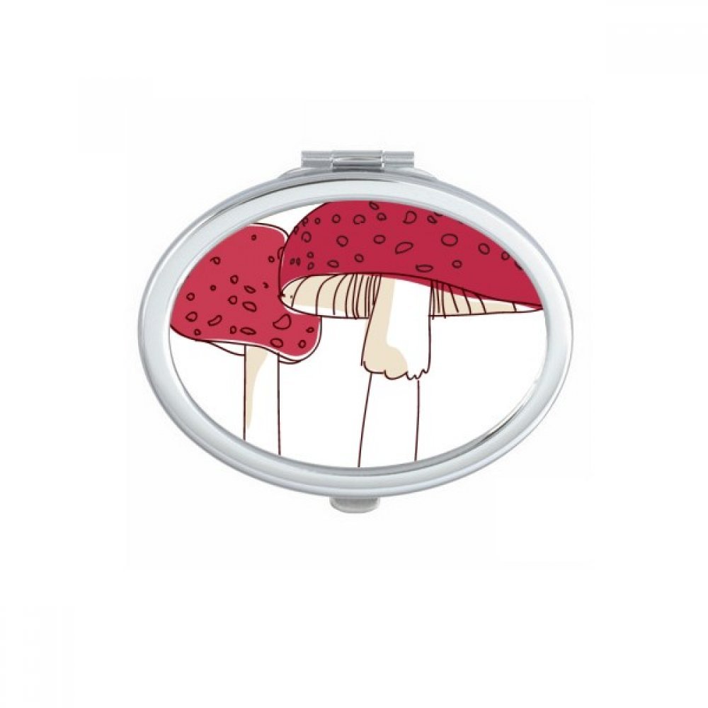 Miroir de maquillage compact avec illustration cartoon de champignon