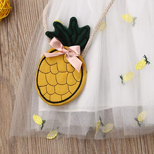 Genlei 2Pcs Baby Girl Pineapple Princess Tutu Dress Toddler Kids Sundress Summer Sleeveless Cute Clothes 6M-3Y (Yellow,2-3 Years) #TOP5