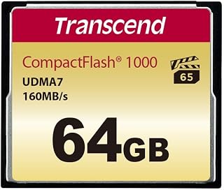 Transcend 64Go Carte mémoire CompactFlash CF, jusqu'à 160 Mo/s, MLC, VPG-65 | Mode de transfert Ultra DMA 7 (UDMA 7), pris...