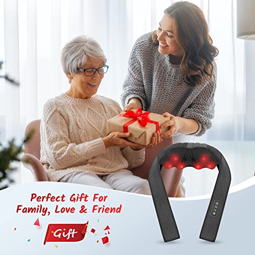 Comfier Neck Back Massager With Heat, Shiatsu Neck & Shoulder Massager,Ideal Gifts,Upgrade Portable & Lightweight,Electric 3D Kneading Massage Pillow For Neck,Back,Leg,For Muscle Pain Relief #TOP6