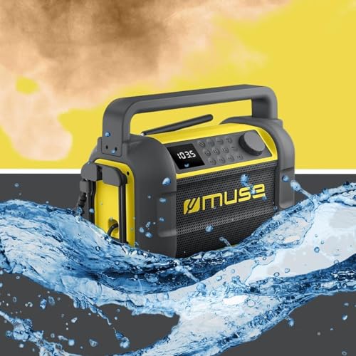 Radio de chantier robuste Muse M-928 BTY Bluetooth jaune - 4