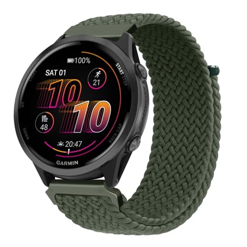 コンパチブル Garmin Forerunner 570 47mm 22mmバンド用 アップルウォッチ と互換性あり 女性 メンズ 調節可能 通気性の良 いナ弾性ナイロン製 替えスポーツ ソロル プ 時計ストラ 編組 交換ベルト 軽量 伸縮ソフト 快適 交