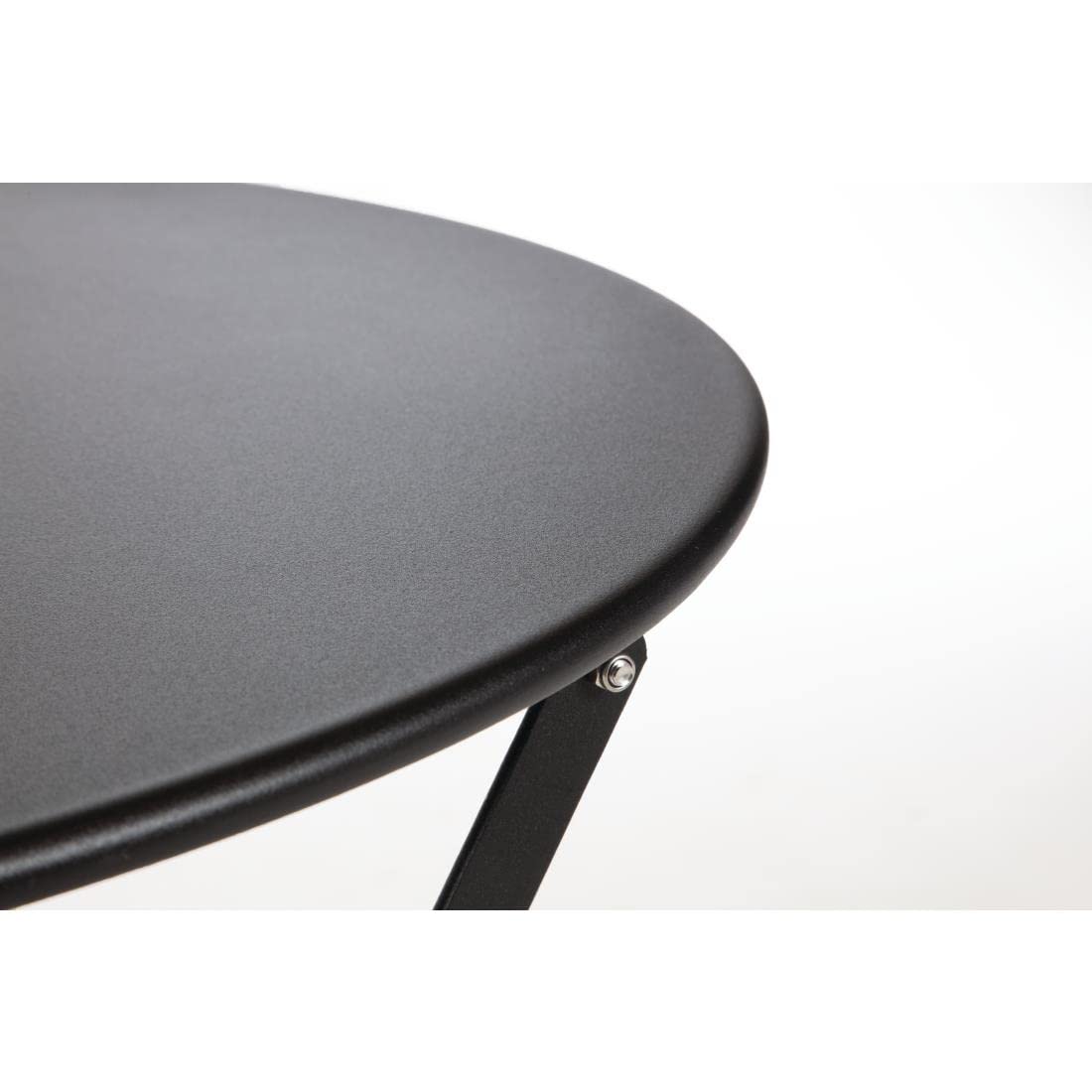 Boléro Table ronde en acier style trottoir Noir 600 mm