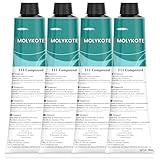 4pcs Molykote 111 Compound Valve Lubricant and Sealant 150g 5.3oz, Silicone Grease for O-Rings, Plug Valves, Seal & Protect Rubber & Plastic Components, Water Resistant, Low Volatility