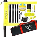 Volleyball Net Outdoor - Portable Volleyball Set for Backyard with Professional Volleyball Net, Wrap Yarn Volleyball and Pump, Boundary Line, Carry Bag