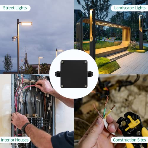 Abs Ip67 Waterproof Dustproof Electrical Junction Box, With 15A 600V Barrier Terminal Cable Connector, 1 In/1 Out Power Junction Box（3.26*3.18*2.2In） #TOP6