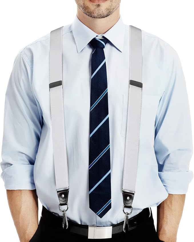 Image of Suspenders for Men, Adjustable Suspenders with Elastic Straps Y-Back Construction Heavy Duty for Work