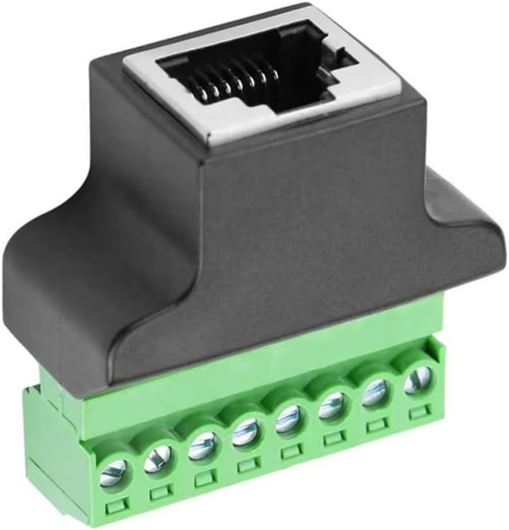 10PCS RJ45 Female to 8 Pin Screw Terminal Adapter,RJ45 8P8C Ethernet Connector for CCTV DVR Cat5 Cat6 Cat7 Network Adapter