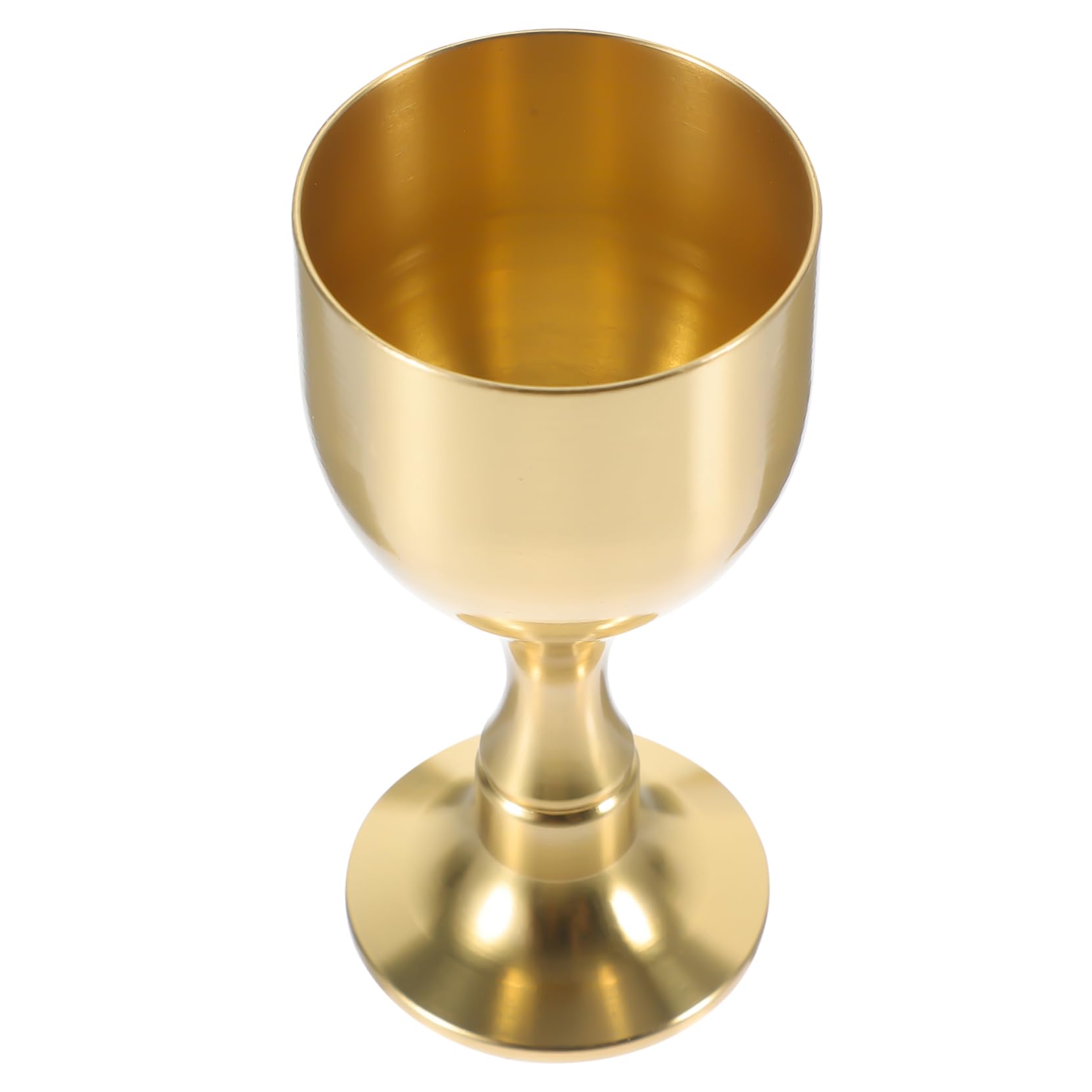 Garneck Brass High Foot Goblet Sturdy Multi Function Offering Cup for Home Decor Tea and Holy Water Brass Chalice for Temple and Ceremony Use