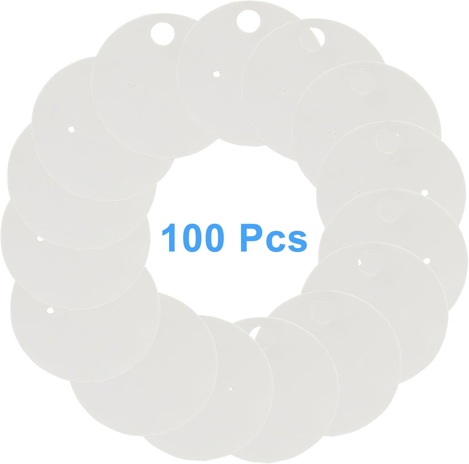BokWin 100 Pcs Round Earring Display Holder Cards 4cm/1.6 Inch Jewelry Cards Holder Kraft Paper Studs Earring Display Cards(White)