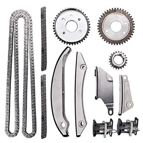 Engine Timing Chain Kit with Tensioner Guide Rail Crank Sprocket Cam Sprocket Replacement fit for 2002-2005 Chrysler Concorde/Sebring 2005-2007 Chrysler 300 2002-2005 Dodge Intrepid Stratus 2.7L DOHC