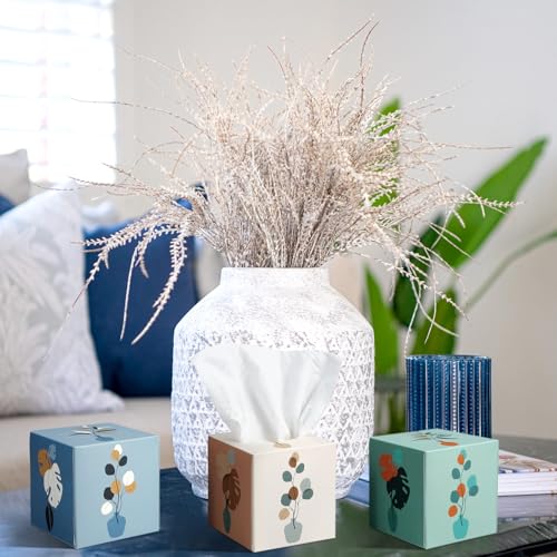 Image of Fourluoo 12 Pack Facial Tissue Cube Boxes, 600 Sheets 3 Ply