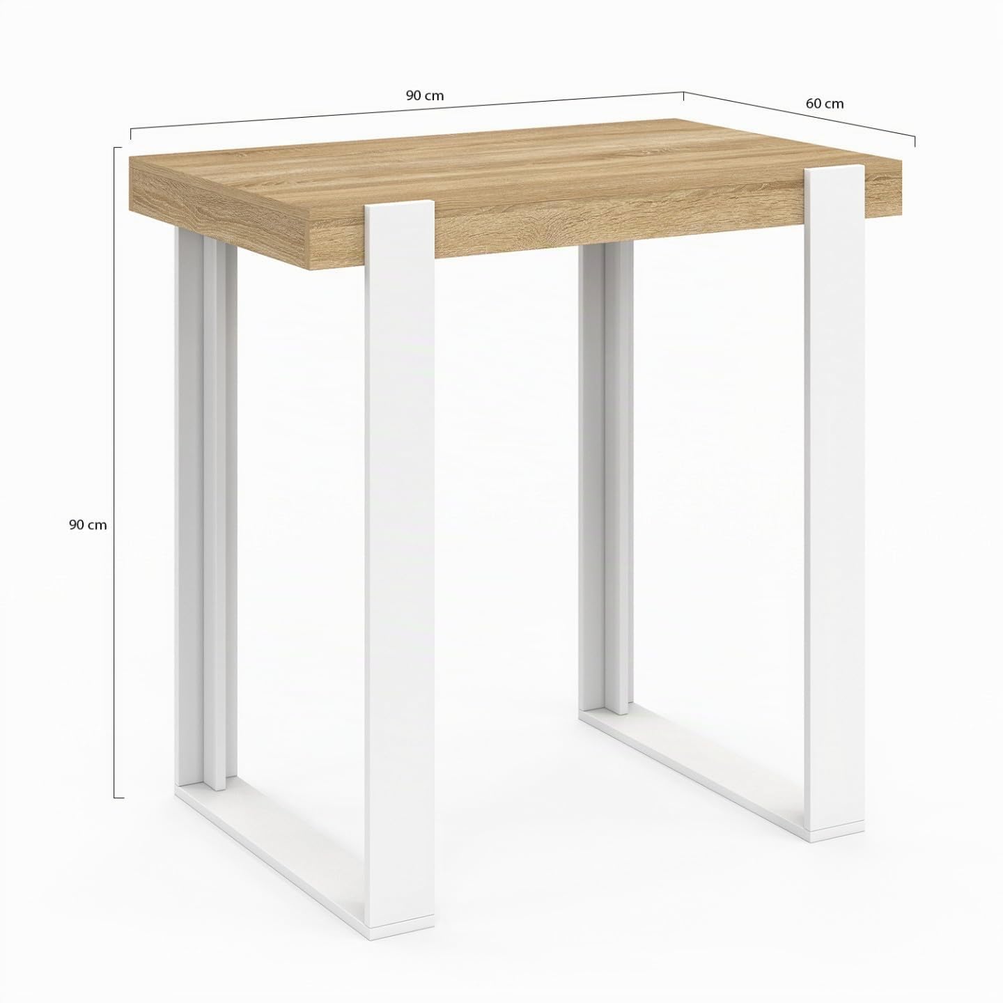 IDMarket - Bar-Hochtisch Phoenix aus Holz und Weiß 90 cm