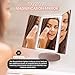 Beautyworks Backlit Makeup Vanity Mirror 36 LED Lights Touch-Screen Light Control, Tri-Fold 1/2/3X Magnification, Portable High-Definition Clarity Cosmetic Light Up Magnifying Mirror (Rose Gold)