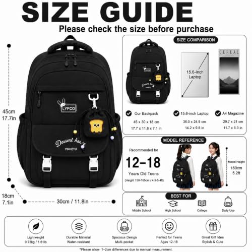 Image of Korean Style Unisex School & College Backpack Bag | 18 Inch Large Capacity Bag For Girls & Boys Age of 12-16 Years | Best For Middle & High School, College, Tution, Travel, Camping