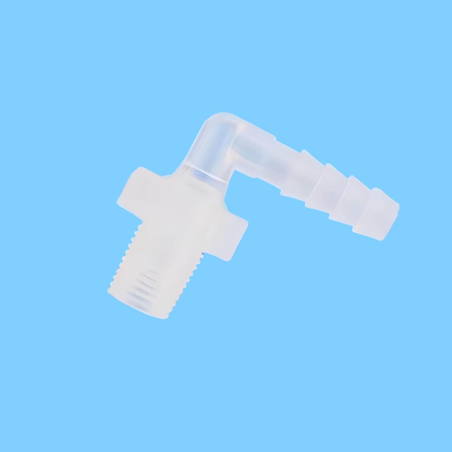 Plastic Hose Barb Fitting Barbed to 1/8G Male Thread Adapter Threaded Connector Pipe Fittings for Fuel Gas Liquid Clear PP Air 50PCS (3/16'' L-Type)