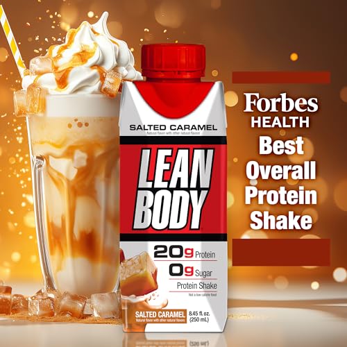 Image of Lean Body Ready-to-Drink Salted Caramel Protein Shake, 20g Protein, Whey Blend, 0 Sugar, Gluten Free, 22 Vitamins & Minerals, (Recyclable Carton & Lid - Pack of 4)